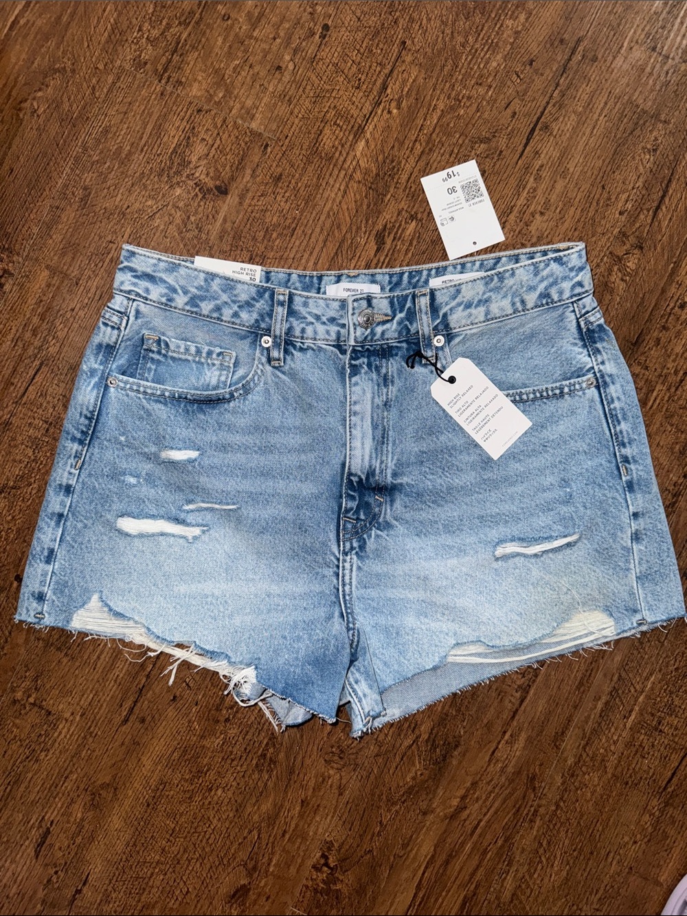 Light Blue Distressed Denim Shorts Forever 21